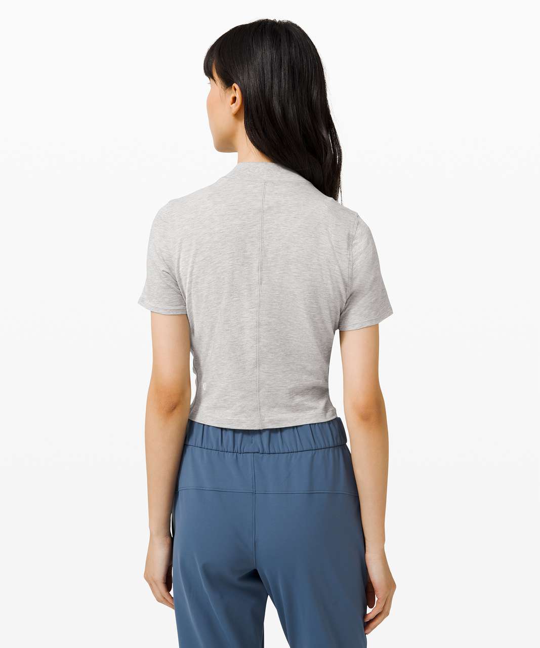 Lululemon Kitsilano Mock Neck Tee - Heathered Core Light Grey