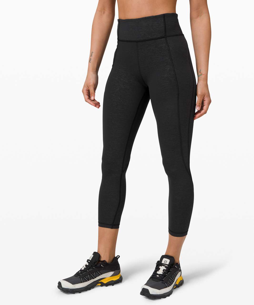 Lululemon Time To Sweat Crop Leggings with Side Pockets, Black size 8