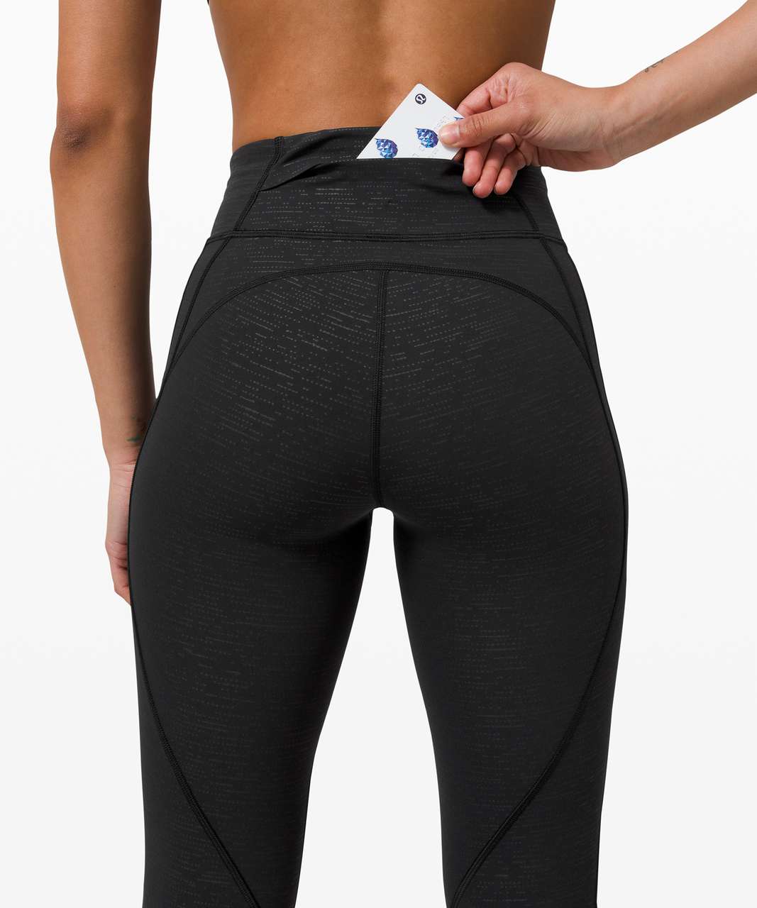 Lululemon Time To Sweat Crop 23" - Code Emboss Black