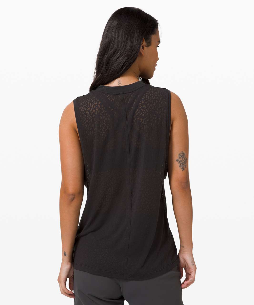 Lululemon All Yours Boyfriend Tank *Veil - City Camo Burnout Black / Black  - lulu fanatics