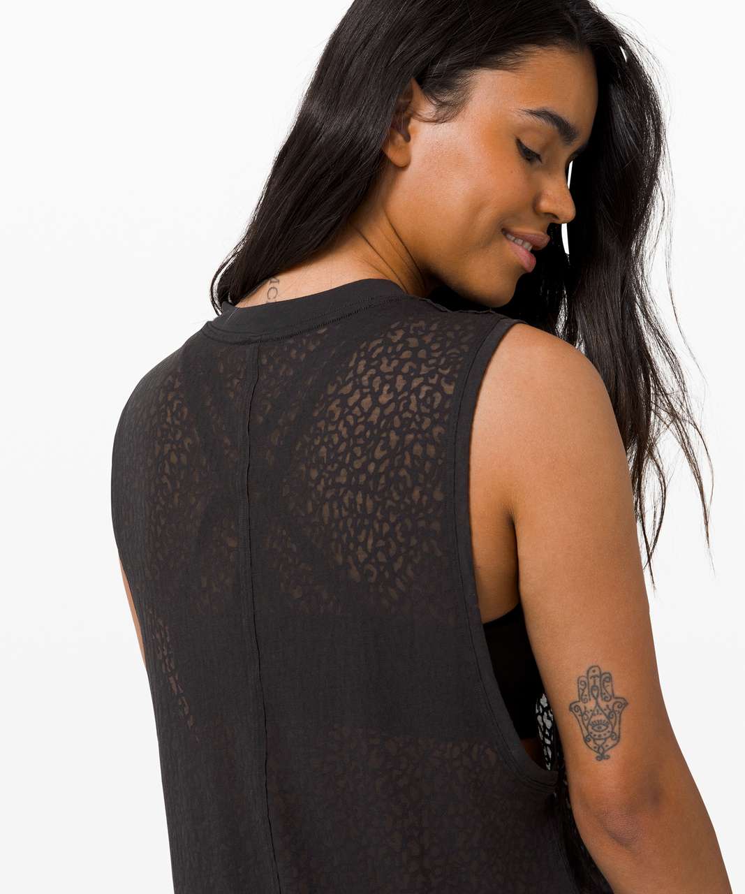 Lululemon All Yours Boyfriend Tank *Veil - City Camo Burnout Black / Black