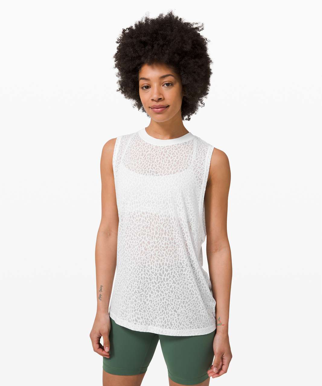 Lululemon All Yours Boyfriend Tank *Veil - City Camo Burnout White