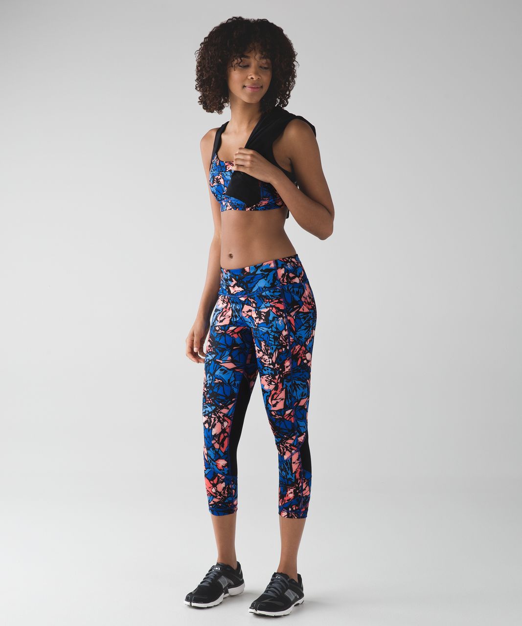 Lululemon Pace Rival Crop - Paint Storm Harbor Blue Multi / Black