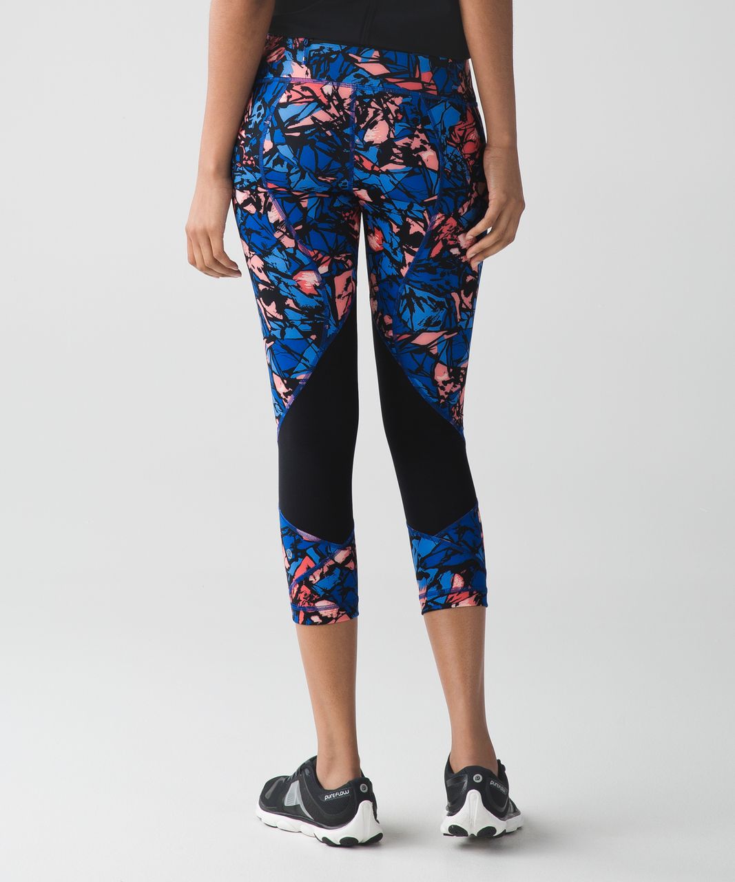 Lululemon Pace Rival Crop - Paint Storm Harbor Blue Multi / Black - lulu  fanatics