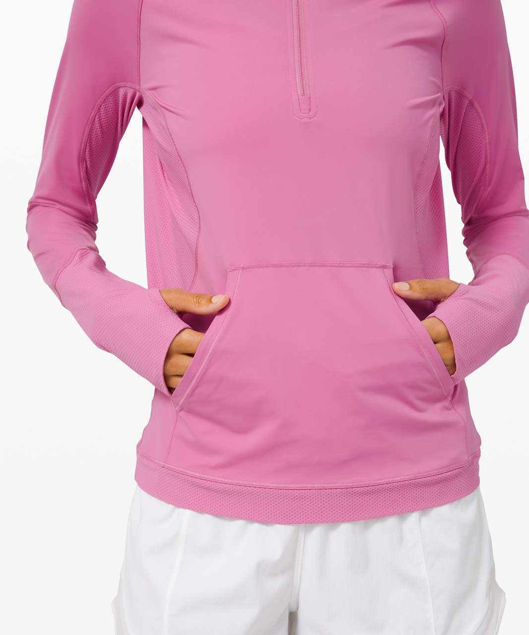 Lululemon Sleek Performance 1/2 Zip Hood - Magenta Glow