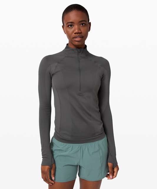 Lululemon Reykur Long Sleeve *lululemon lab - Heathered Core Medium Grey -  lulu fanatics