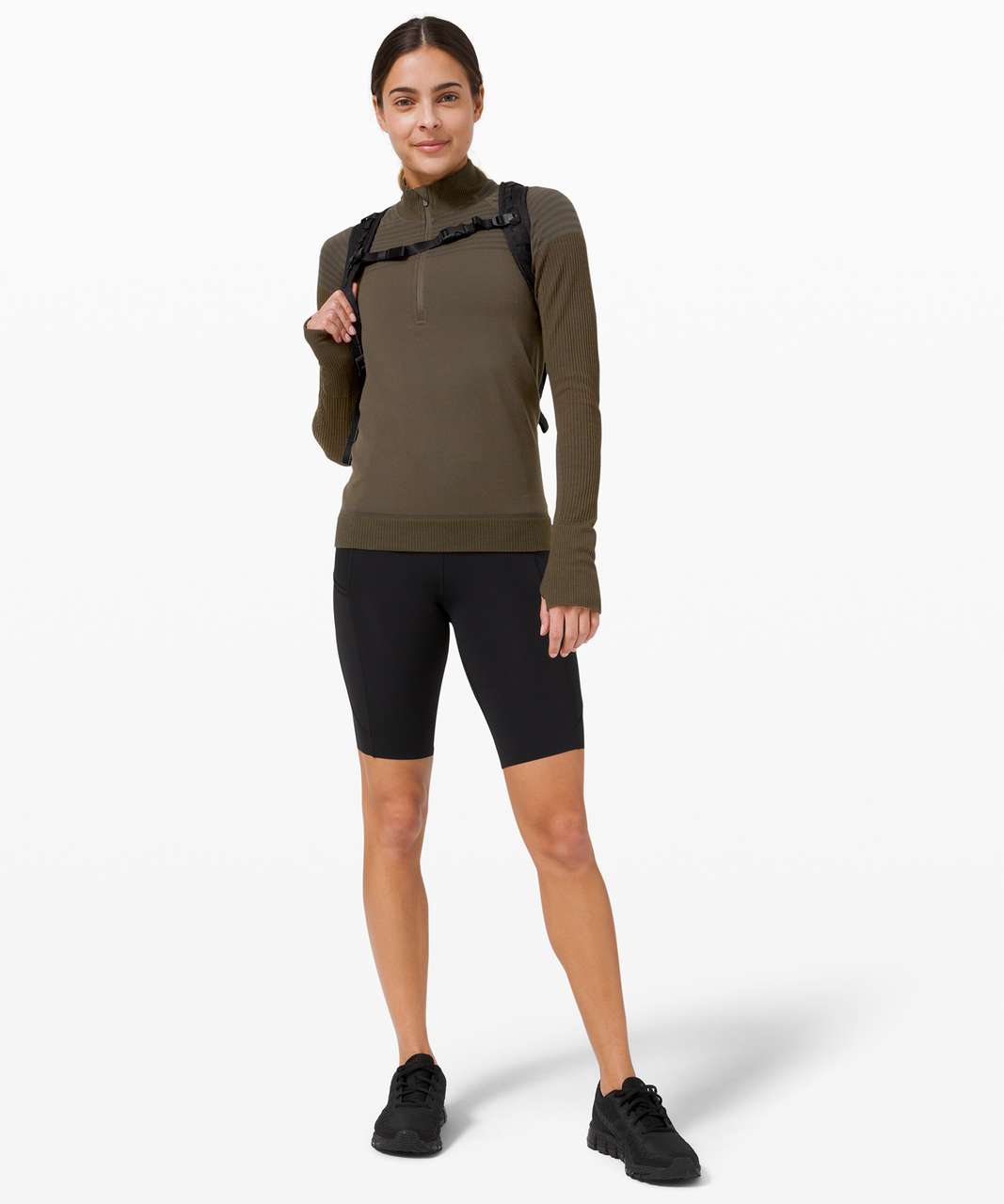 Lululemon Keep the Heat 1/2 Zip - Dark Olive / Dark Olive