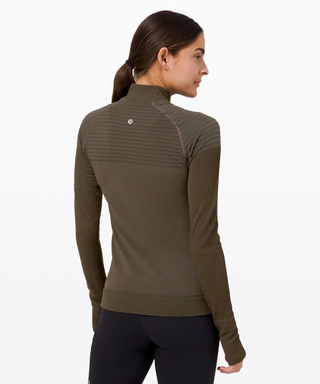 Lululemon Keep the Heat 1/2 Zip - Dark Olive / Dark Olive