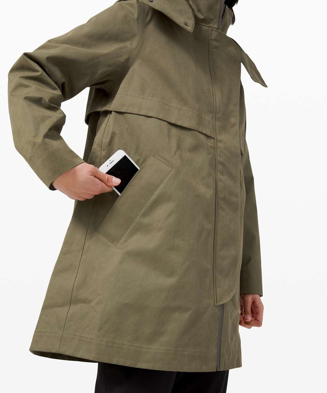 Lululemon Rain Shaker Trench - Fatigue Green