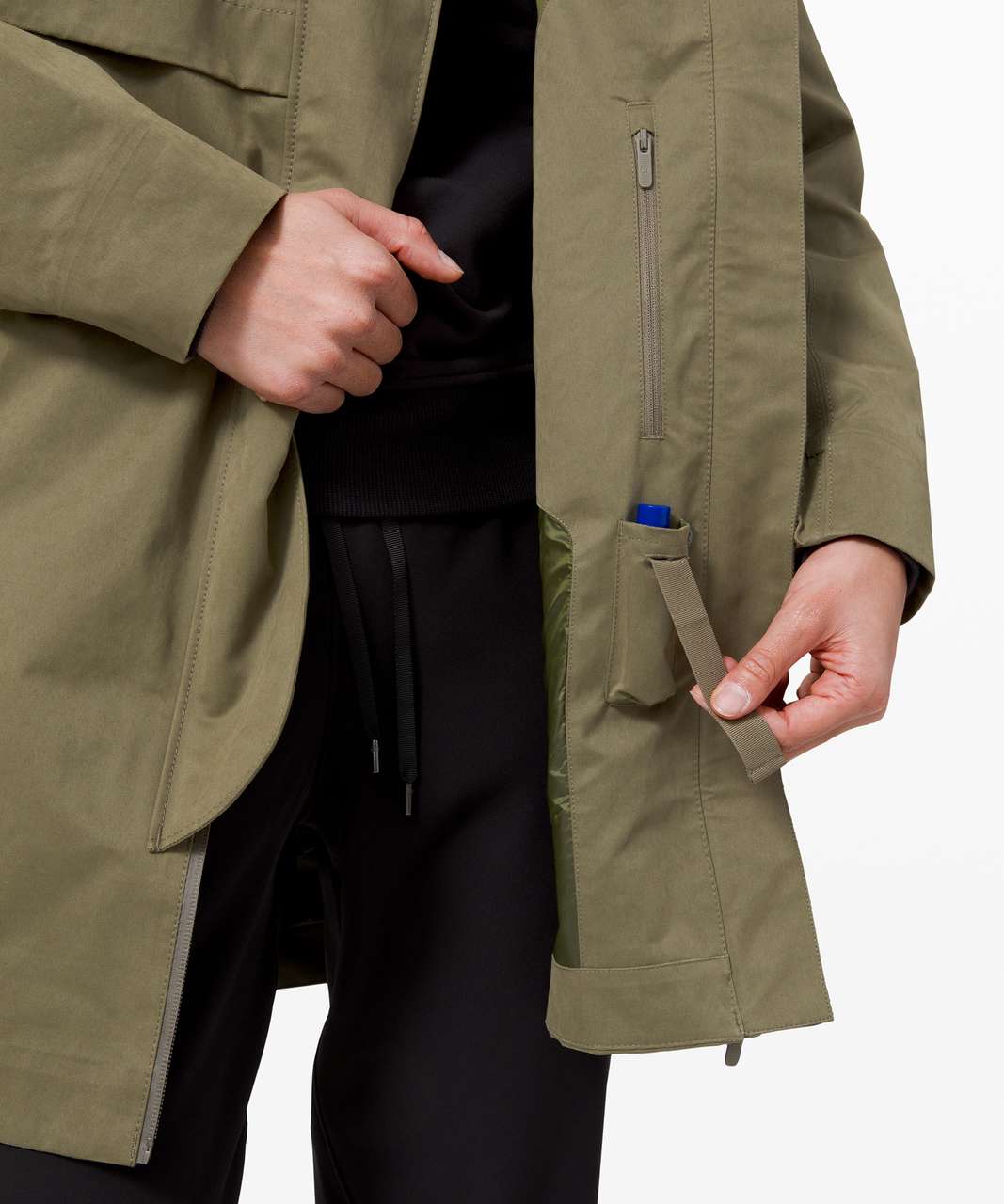 Lululemon Rain Shaker Trench - Fatigue Green - lulu fanatics