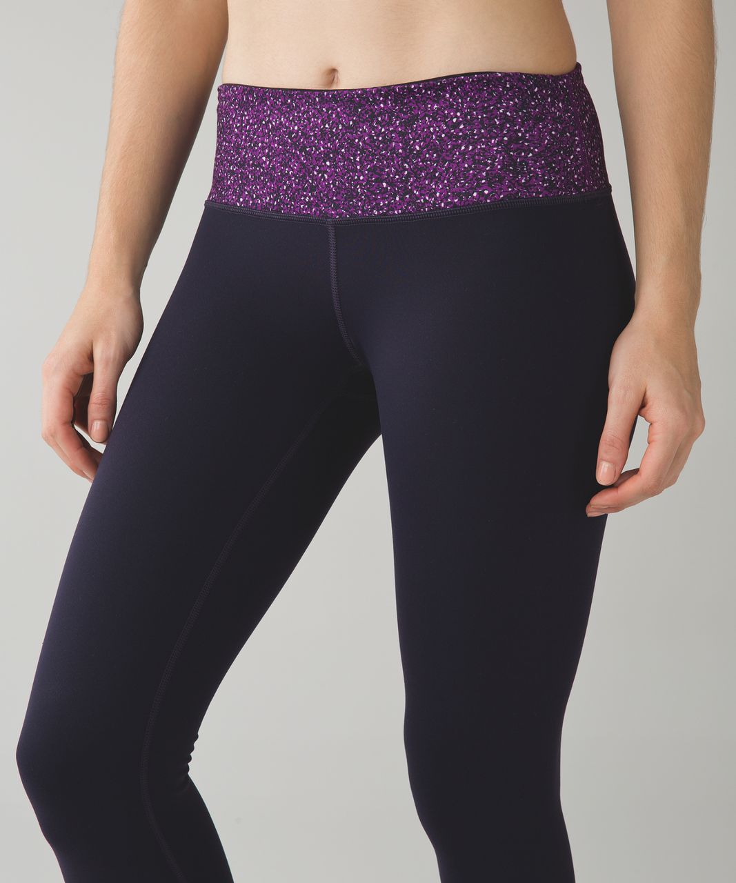 Lululemon Wunder Under Crop III (Reversible) - Black Grape / Black / Flashback Static Powdered Rose Tender Violet