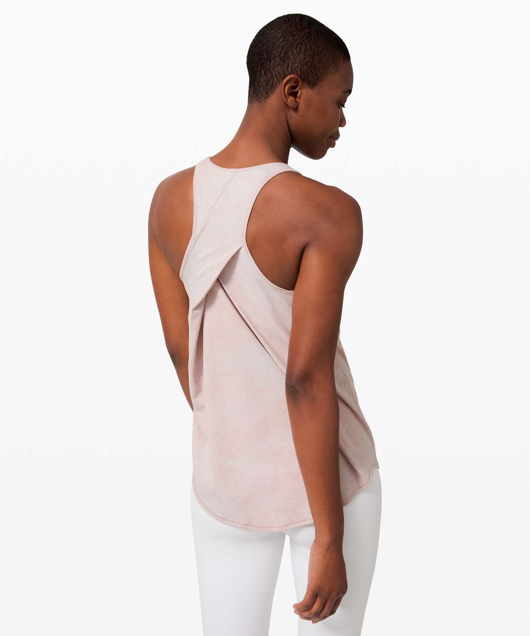 Lululemon Essential Tank *Pleated - Pixel Jacquard Alpine White Mink Berry