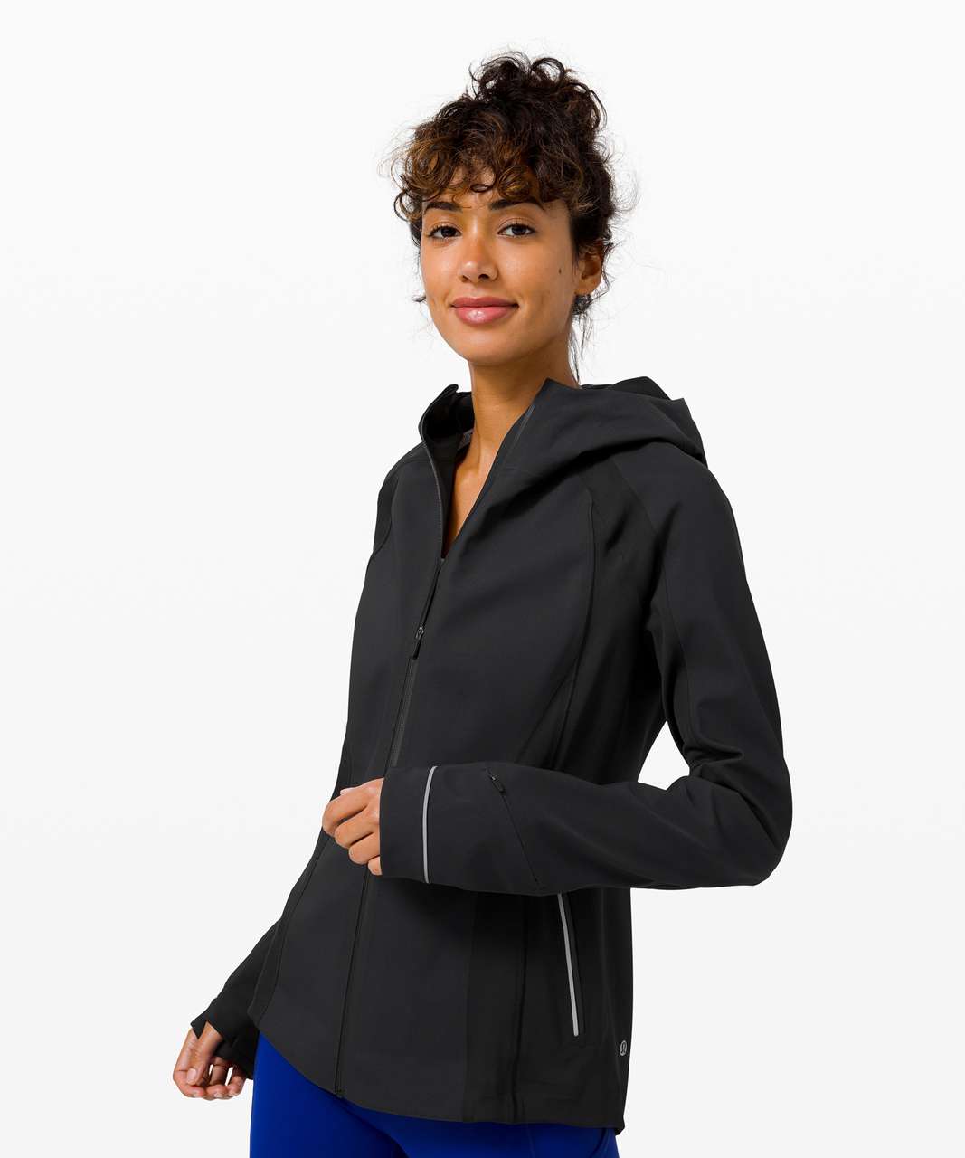 Black Cross Chill hooded running jacket, lululemon