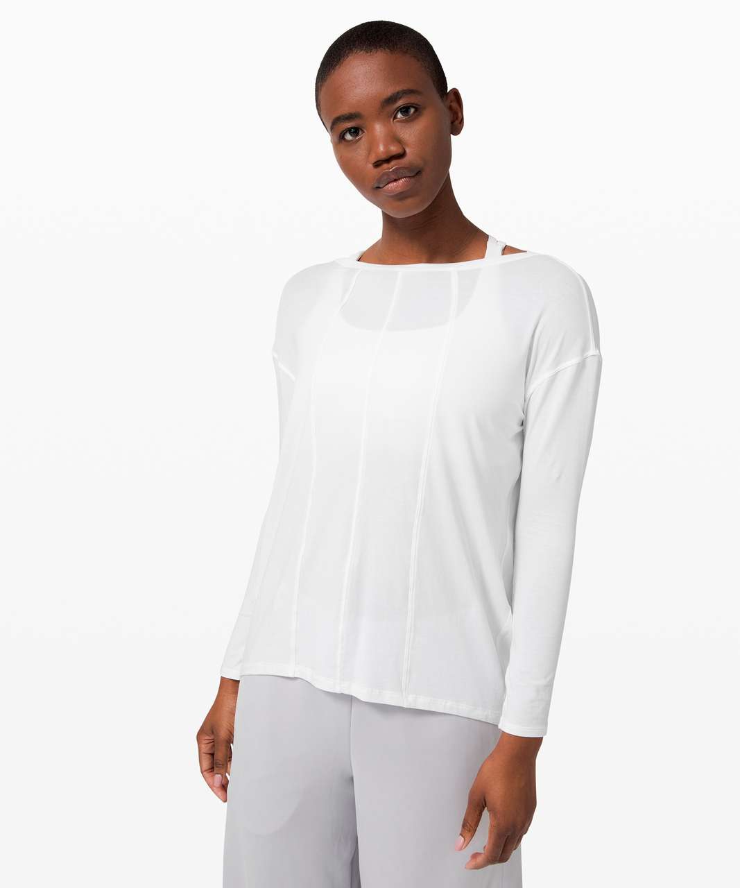 lululemon athletica, Tops, Lululemon Long Sleeve W Mantras White See  Through Limited Edition Size 4