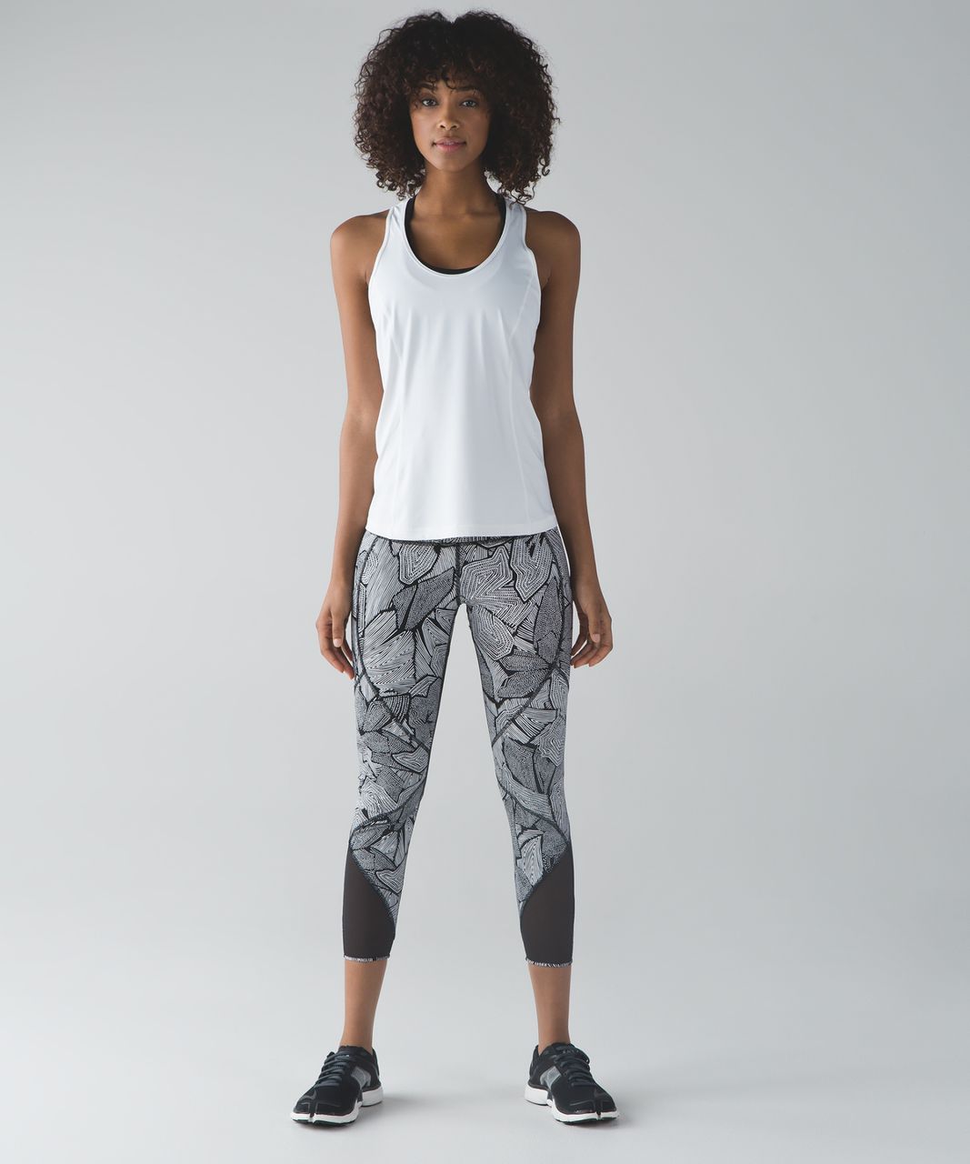 Lululemon Goal Crusher 7/8 Tight - Dottie Tribe White Black / Black