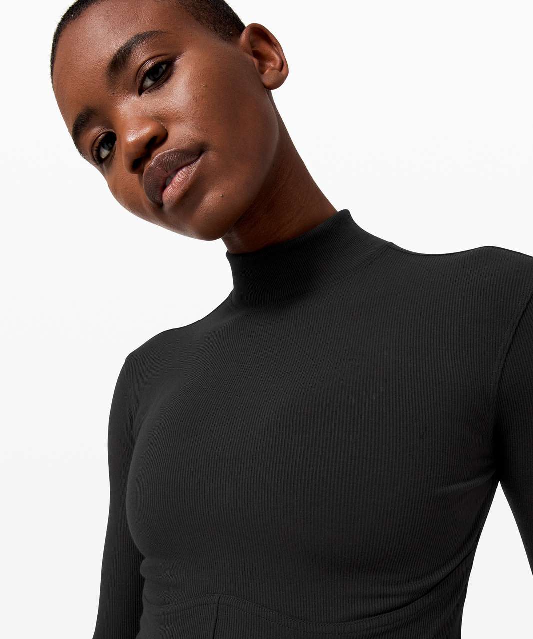 Long Sleeve Turtleneck Top Black