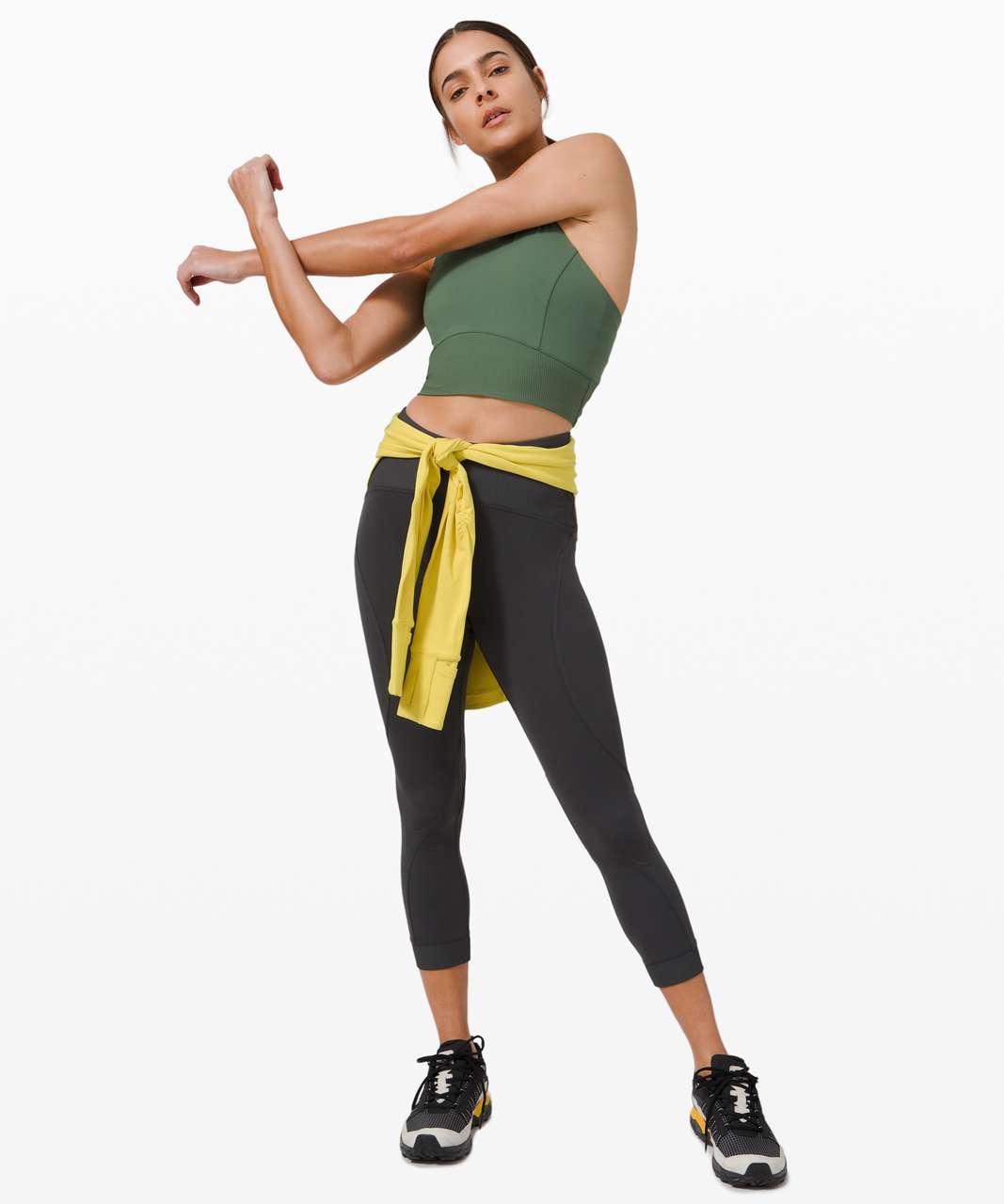 Lululemon Train Free High-Rise Crop 23 - Algae Green - lulu fanatics