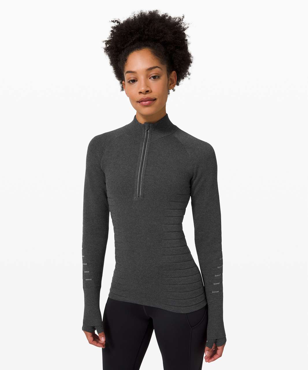 Lululemon Lightning Bold 1/2 Zip - Heathered Graphite Grey / Carbon Dust