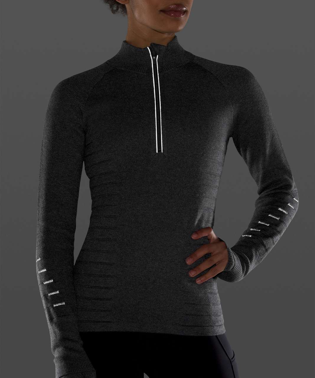 Lululemon Lightning Bold 1/2 Zip - Heathered Graphite Grey / Carbon Dust