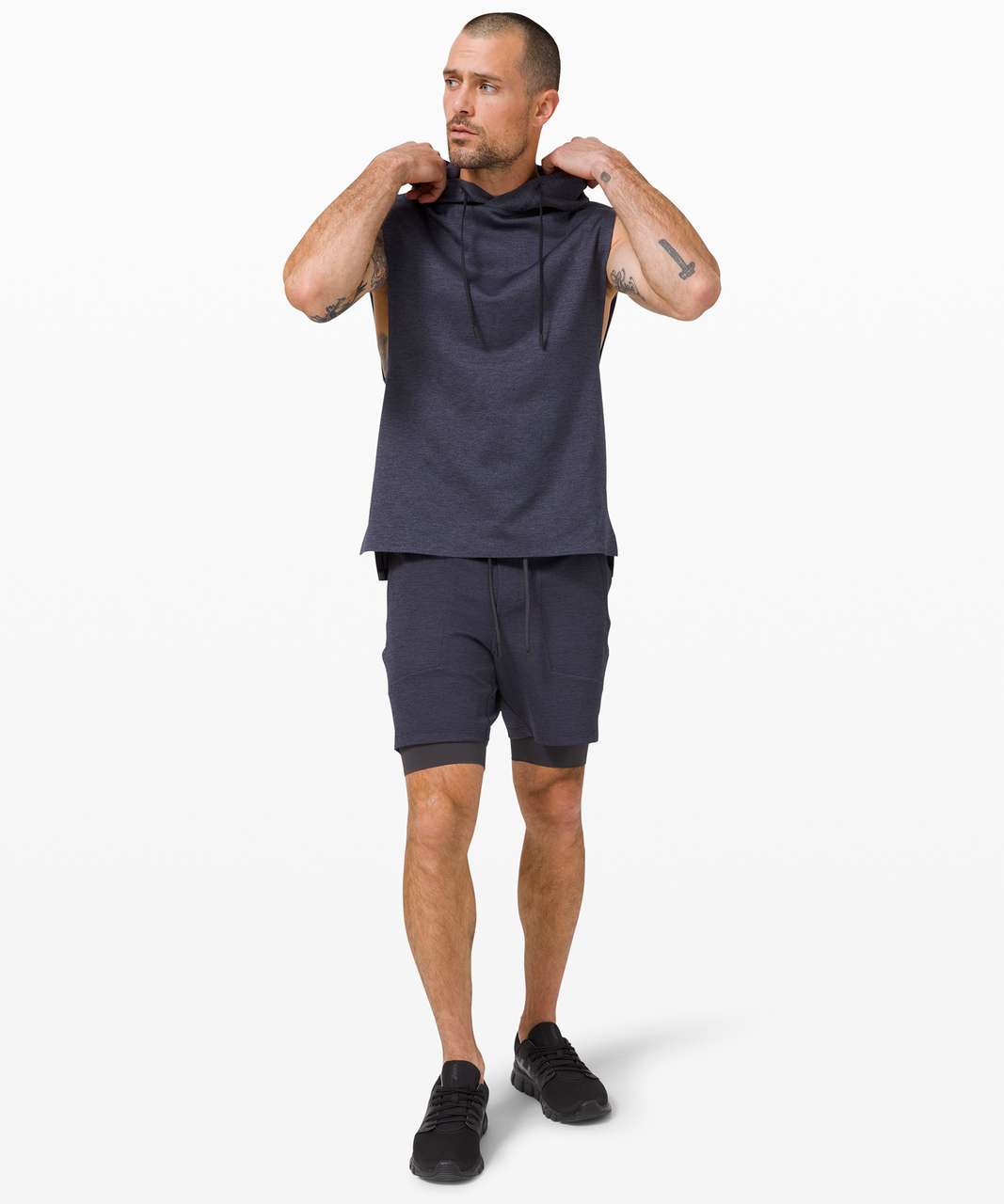 Lululemon Breaking Bounds Sleeveless Hoodie - Black / Cadet Blue