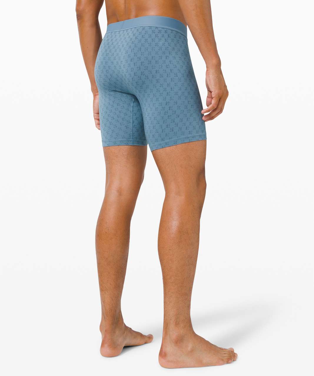 Lululemon Always In Motion Boxer *The Long One 7" - Ikat Check Utility Blue True Navy