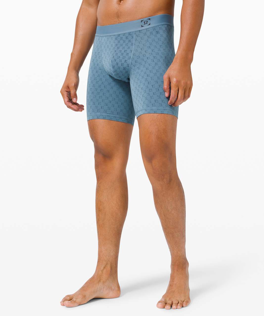 Lululemon Always In Motion Boxer *The Long One 7" - Ikat Check Utility Blue True Navy