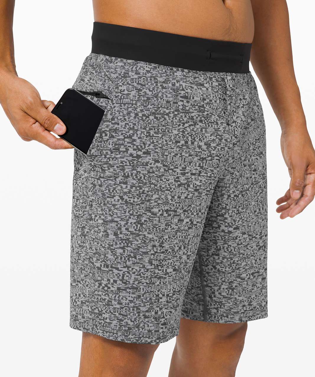 Lululemon Textured Training Short Sleeve Shirt - Glitch Code Camo Jacquard  Black Obsidian - lulu fanatics