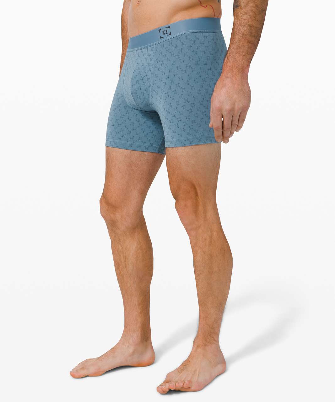 Lululemon Always In Motion Boxer *5" - Ikat Check Utility Blue True Navy