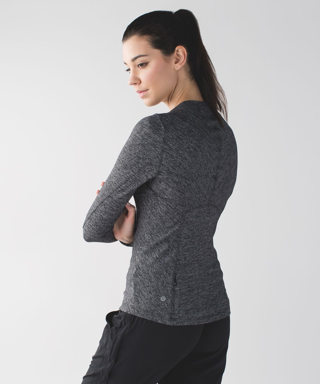 Lululemon Kanto Catch Me 1/2 Zip - Heathered Herringbone Heathered Black  Black - lulu fanatics