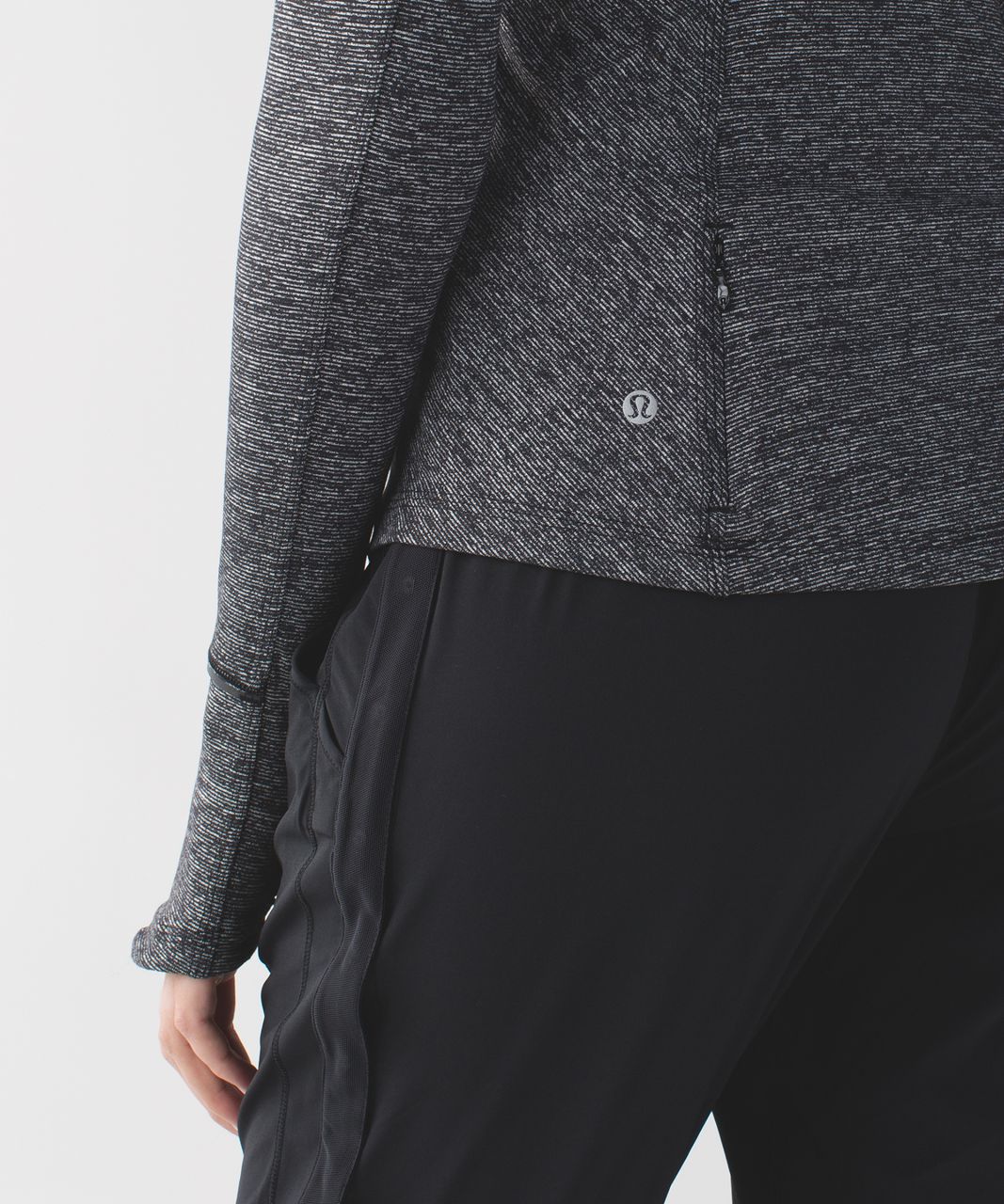 Lululemon Kanto Catch Me Long Sleeve - Wee Stripe Black Heathered Black