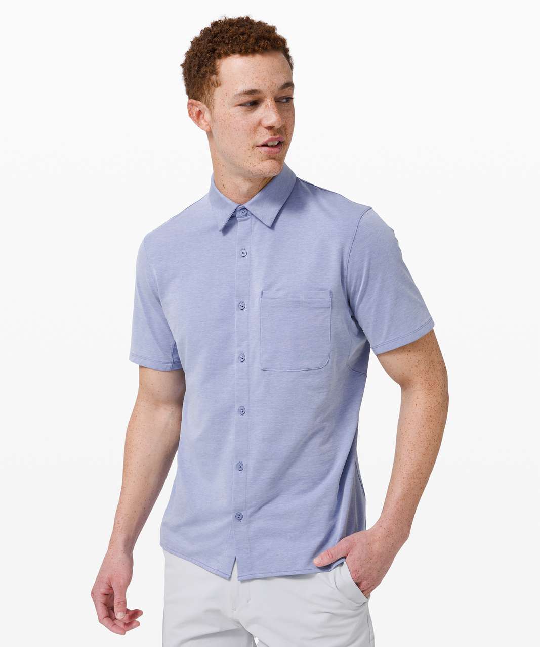 Lululemon Commission Short Sleeve Shirt - Harbor Blue / White (First Release)