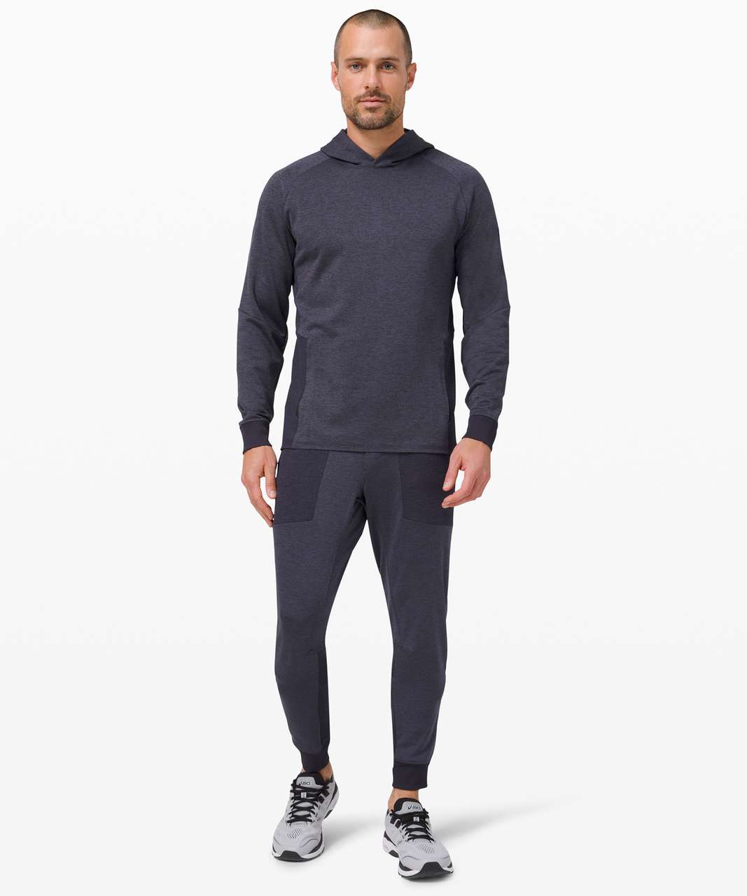 Lululemon Textured Tech Hoodie - Black / Cadet Blue