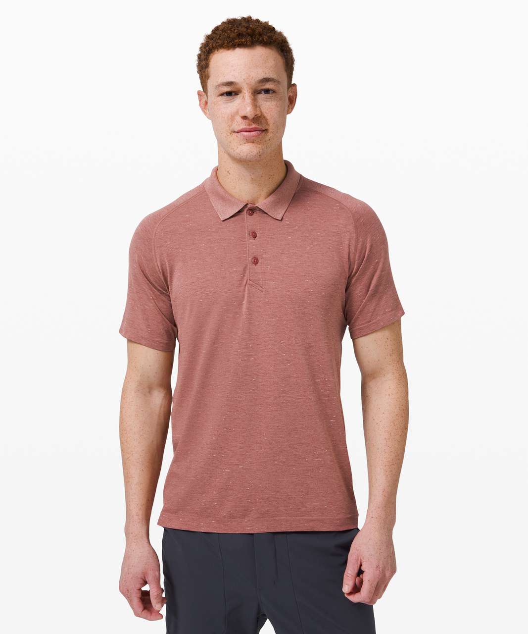 Lululemon Metal Vent Tech Polo 2.0 - Cosmic Shift / Smoky Red / White / Chalky Rose
