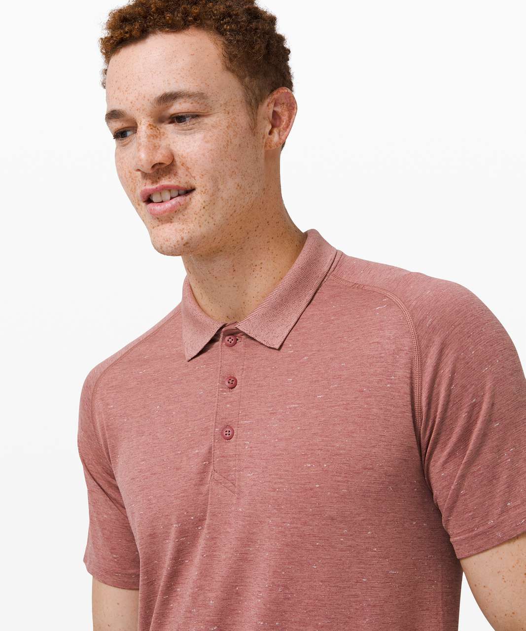 Lululemon Metal Vent Tech Polo 2.0 - Cosmic Shift / Smoky Red / White / Chalky Rose