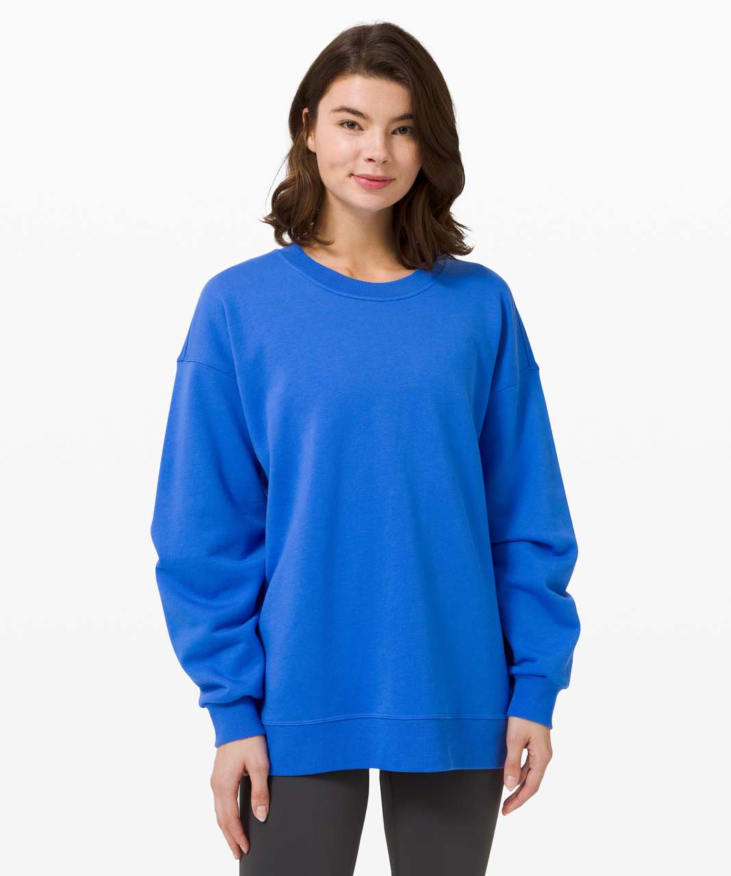 Lululemon Gathered Waist Crewneck Pullover. Size 8 NWT in GORGEOUS blue  Modal