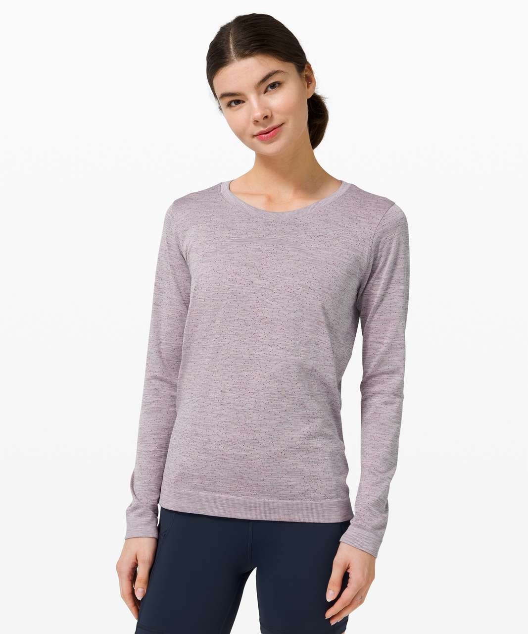 Lululemon Swiftly Relaxed Long Sleeve - Dapple Dot Slate / Fuchsia ...