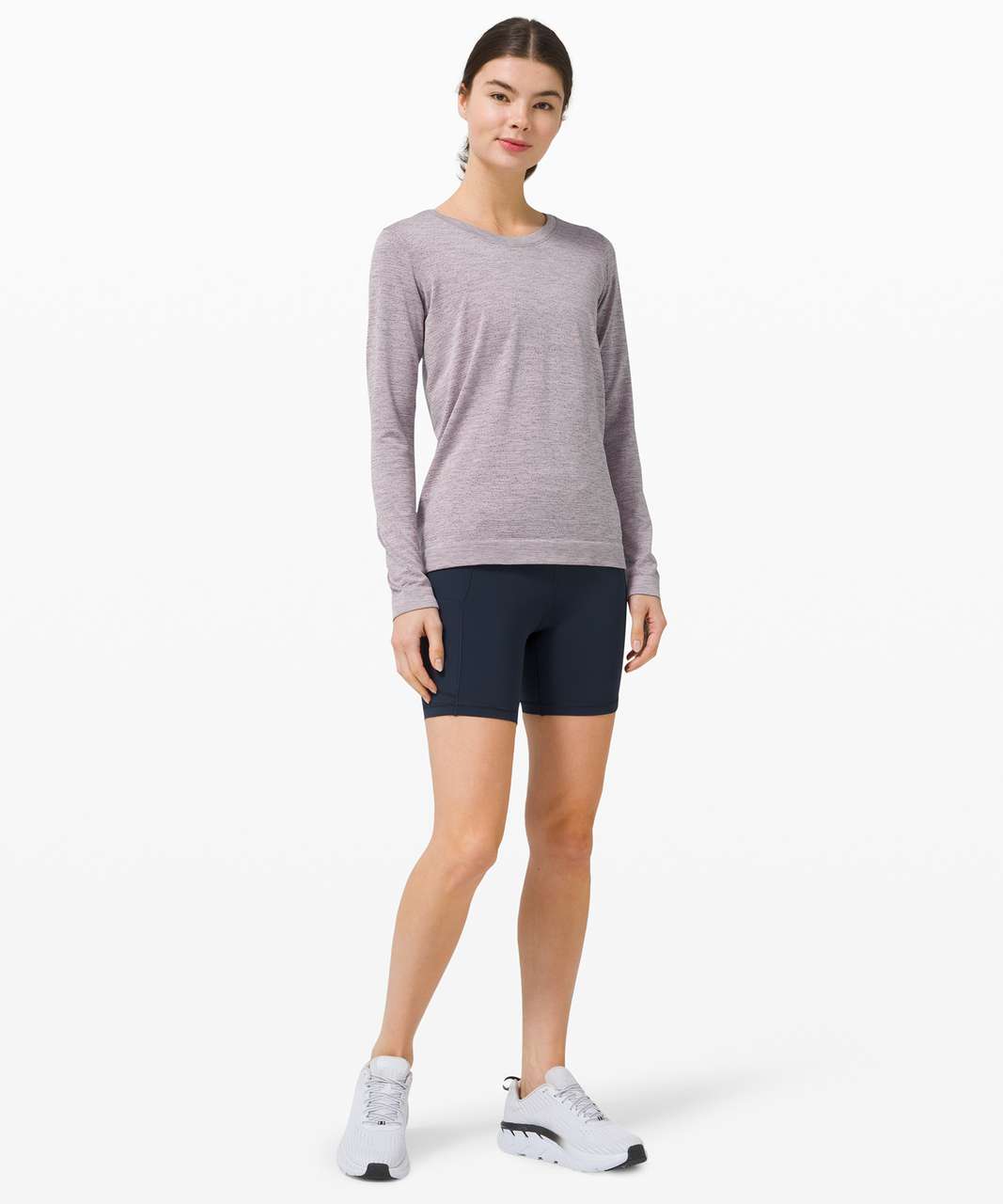 Lululemon Swiftly Relaxed Long Sleeve - Dapple Dot Slate / Fuchsia Multi