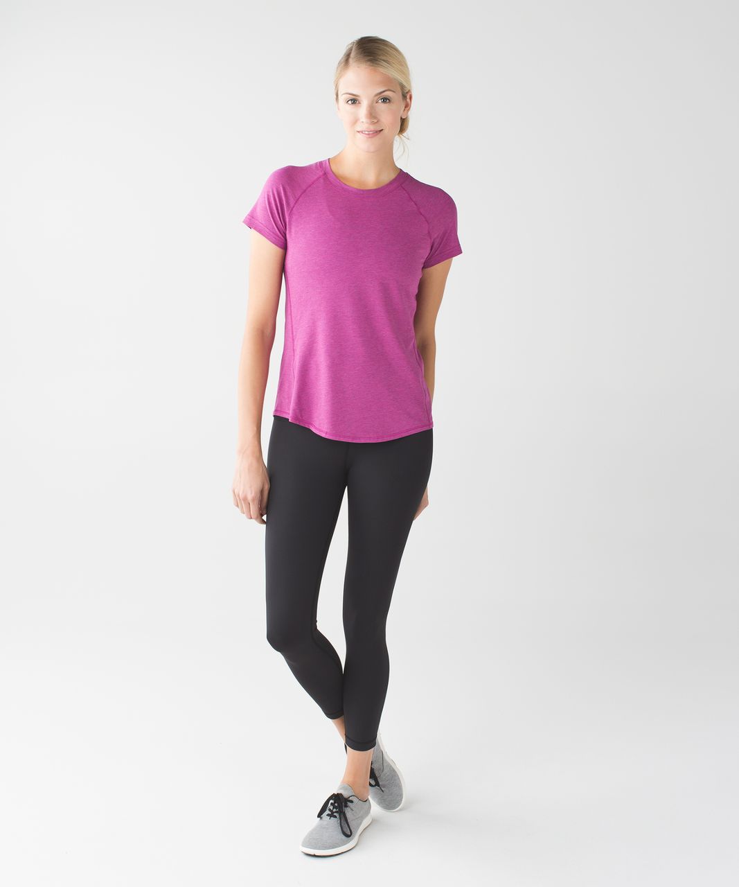 Lululemon Anahatasana Short Sleeve Tee - Heathered Ultra Violet