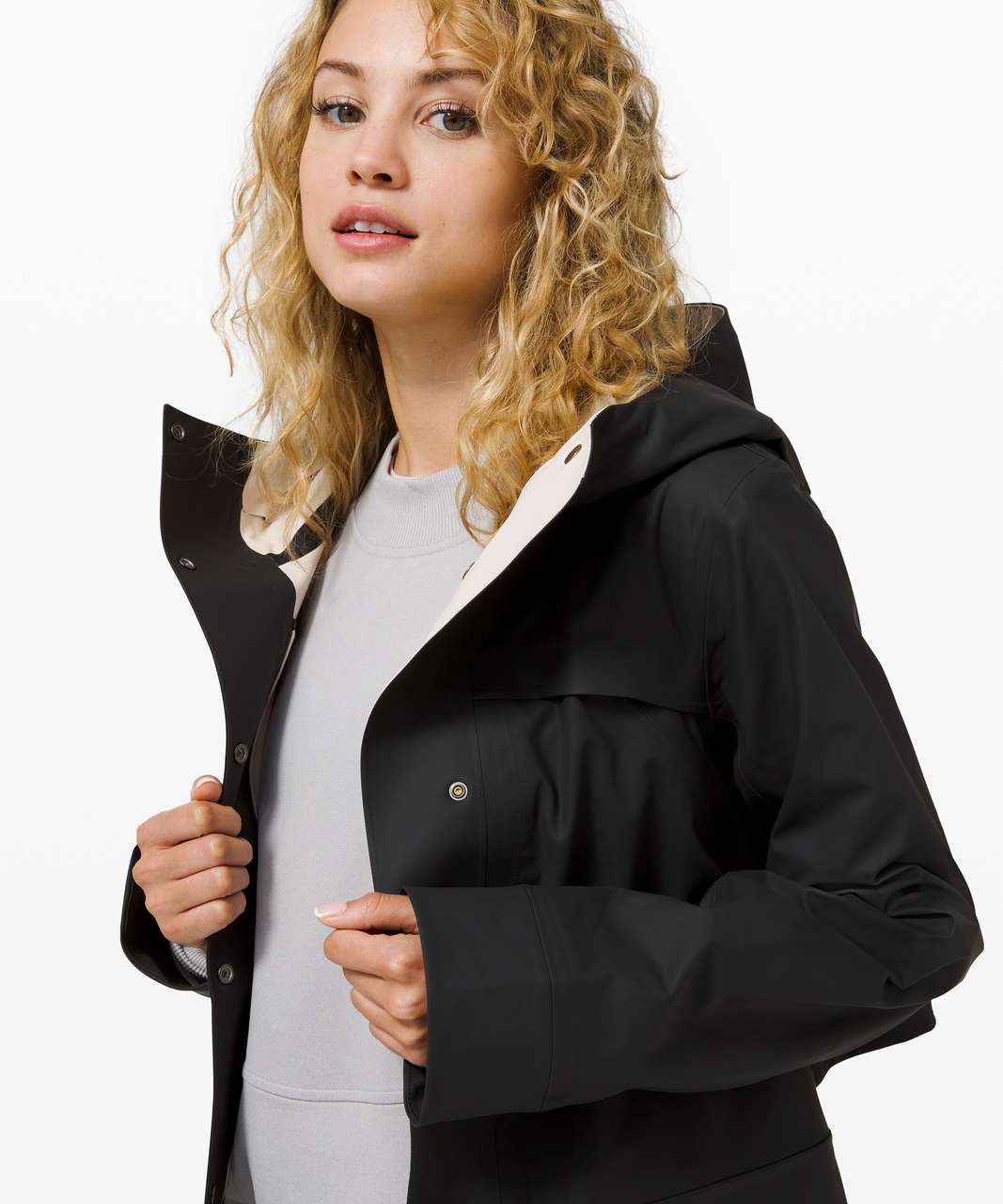 Lululemon Into the Drizzle Jacket - Black / Holistic White