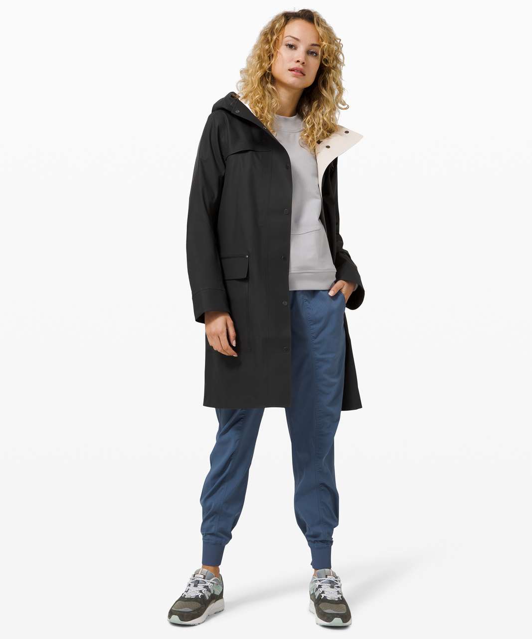 Lululemon Into the Drizzle Jacket - Black / Holistic White