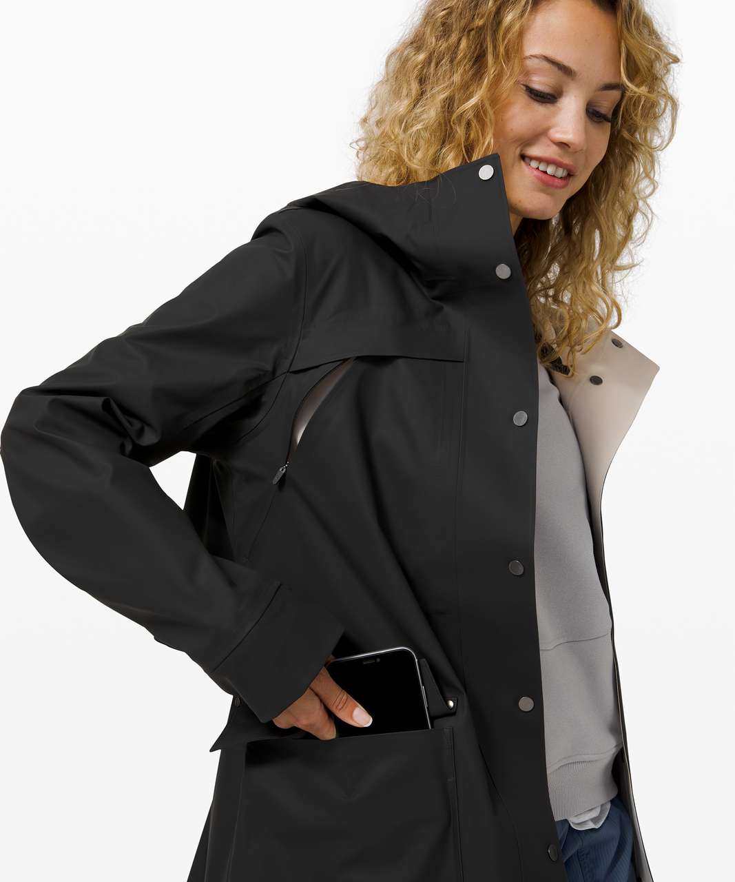 Lululemon Into the Drizzle Jacket - Black / Holistic White