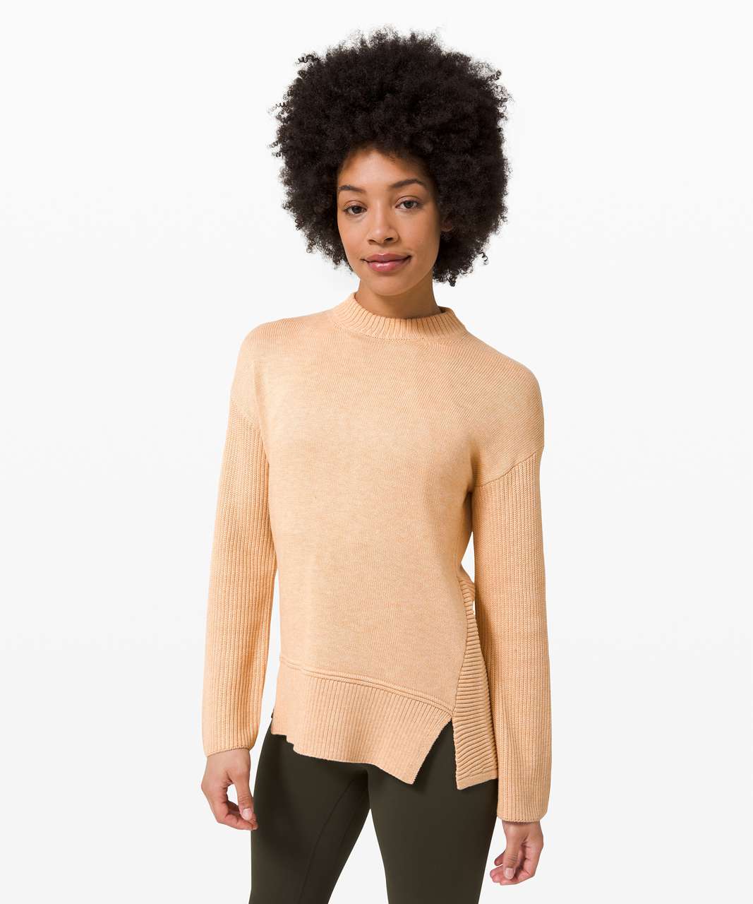 Lululemon Total Ellipse Sweater - Heathered Ivory Peach - lulu fanatics