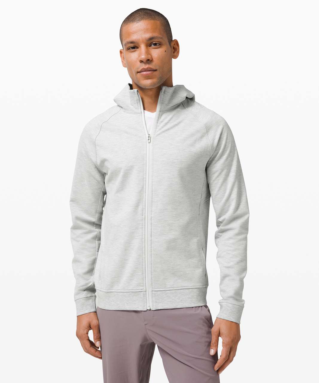 Lululemon City Sweat Full Zip Hoodie - Heathered Ultra Light Grey / Sea  Salt - lulu fanatics