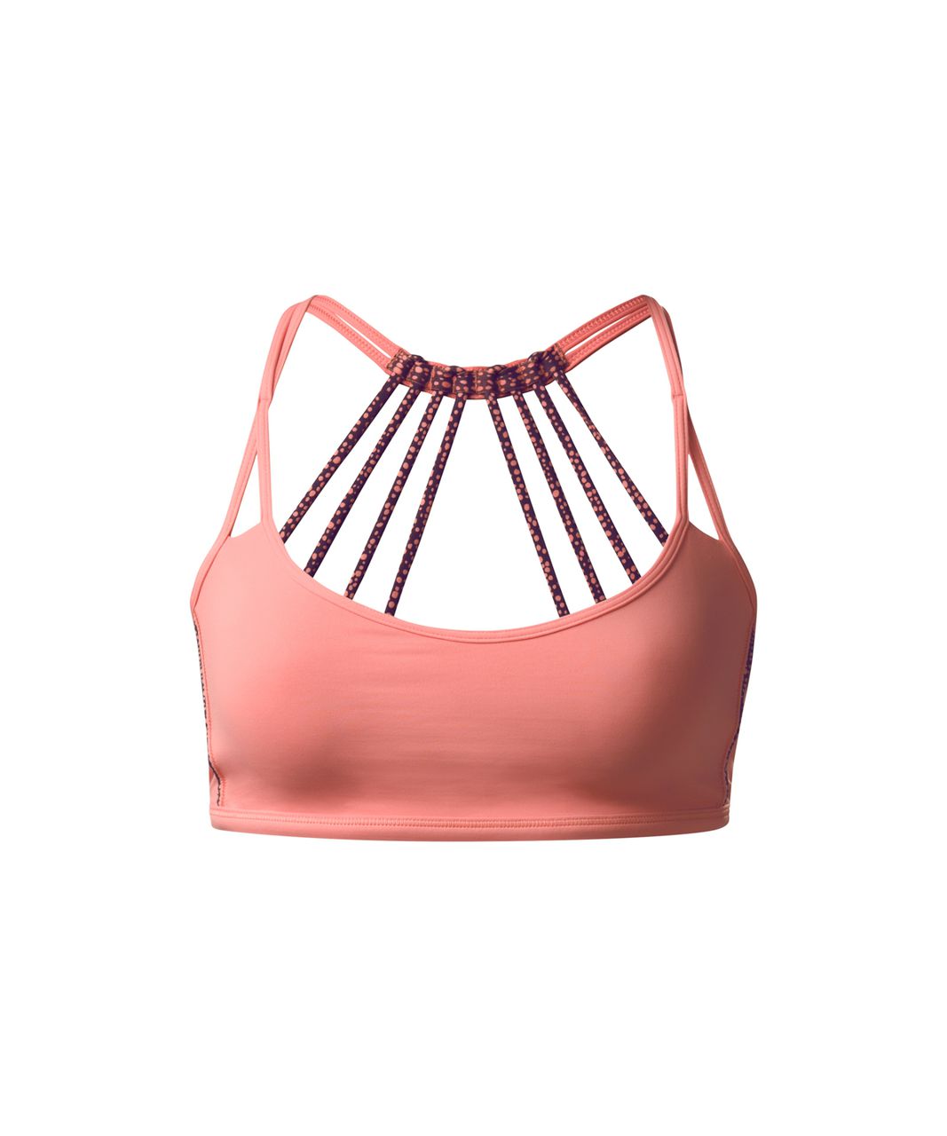 Lululemon Lighten Up Bra - Sunny Coral / Bubbles Sunny Coral Deep Coal