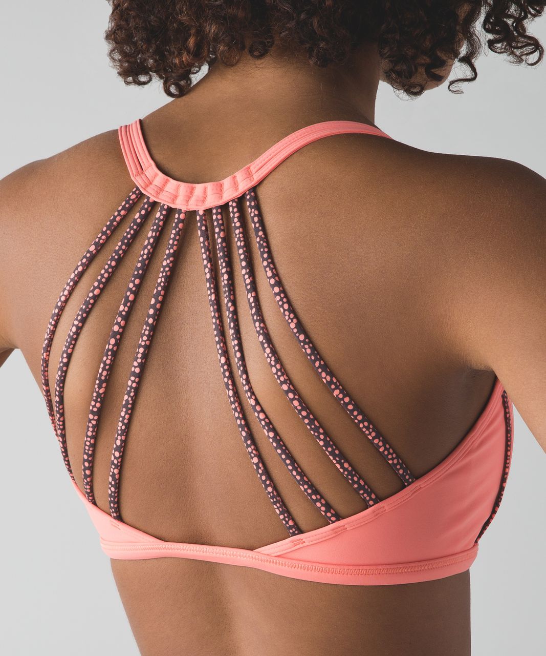 Lululemon Lighten Up Bra - Sunny Coral / Bubbles Sunny Coral Deep Coal