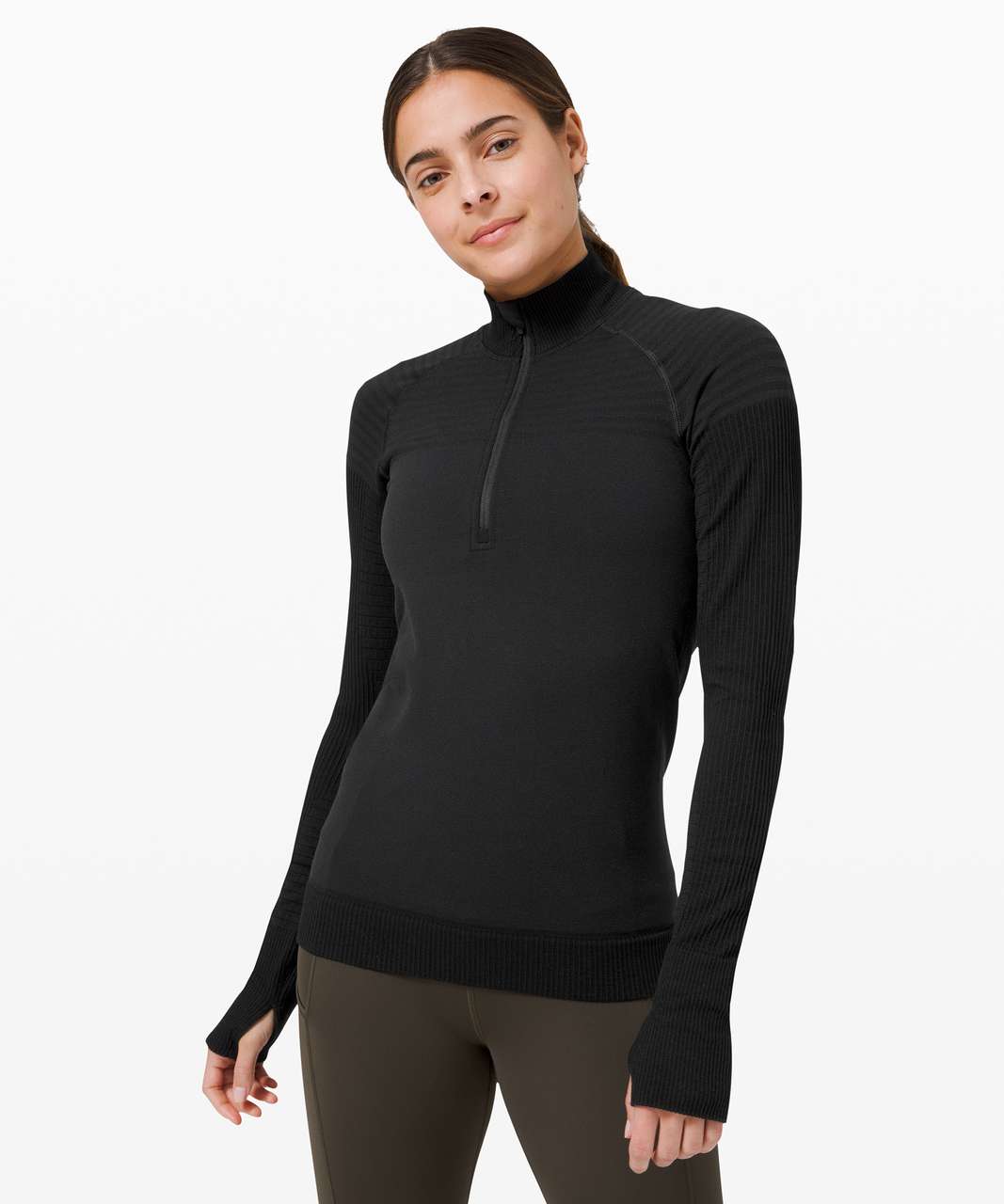 Lululemon Keep the Heat 1/2 Zip - Black / Black