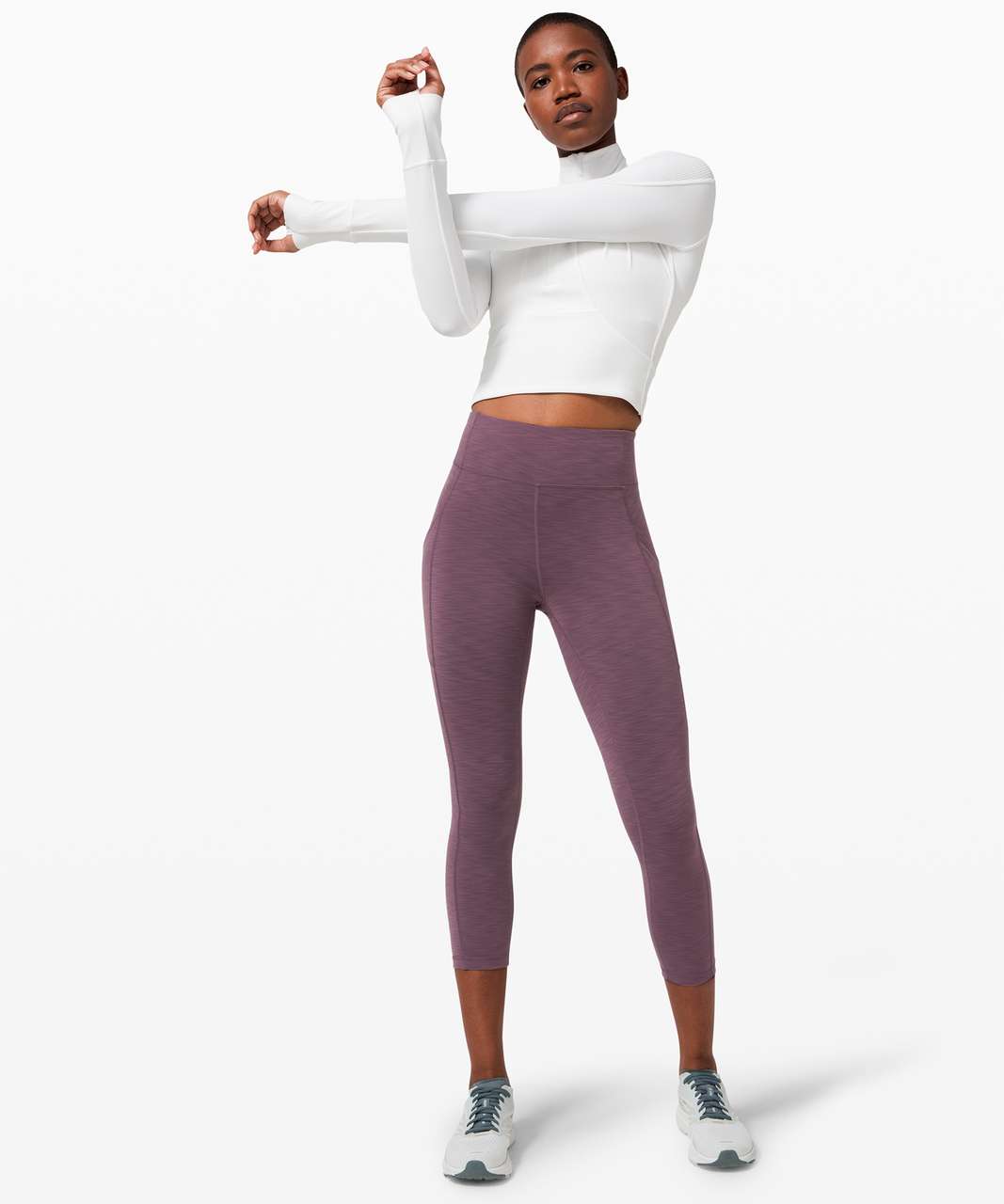 Lululemon Invigorate High-Rise Crop 23" - Heathered Black Currant