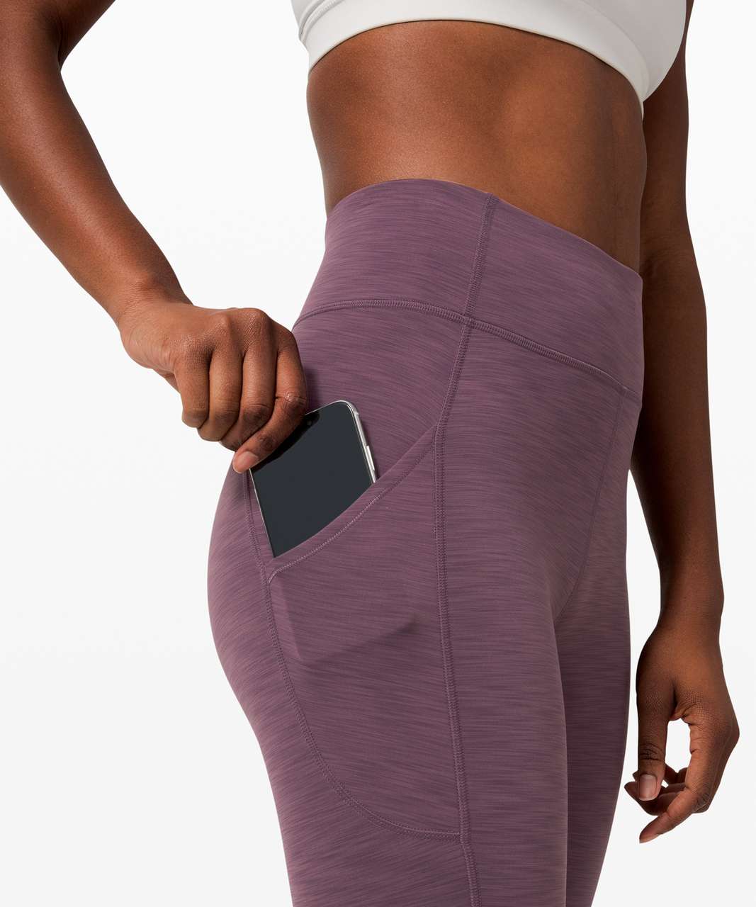 Lululemon Invigorate High-Rise Crop 23" - Heathered Black Currant