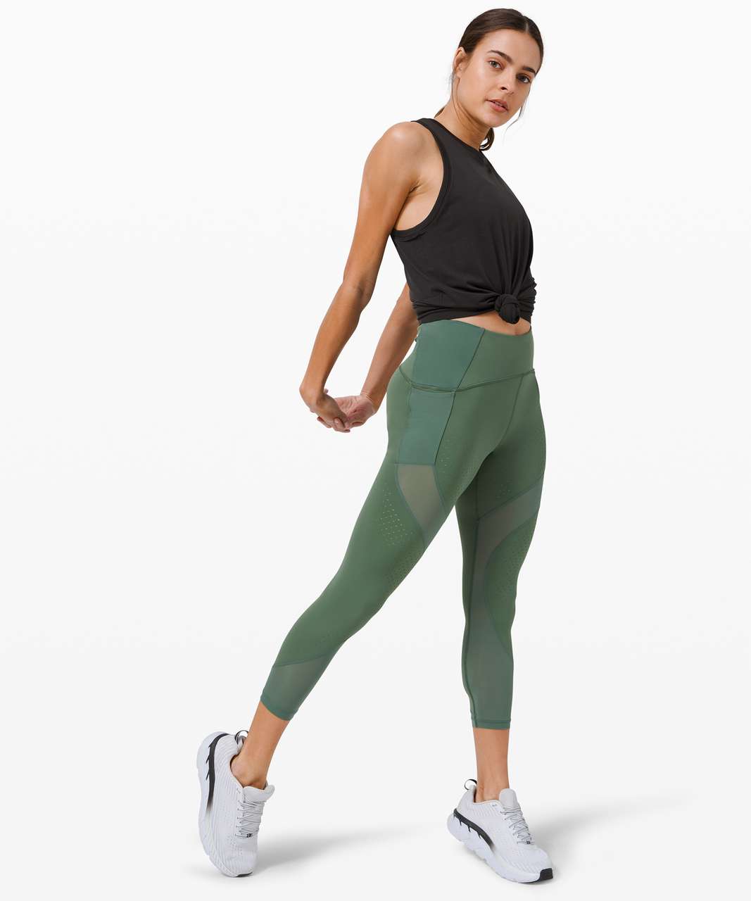 Lululemon Uncovered Strength High-Rise Crop 23 - Algae Green - lulu  fanatics