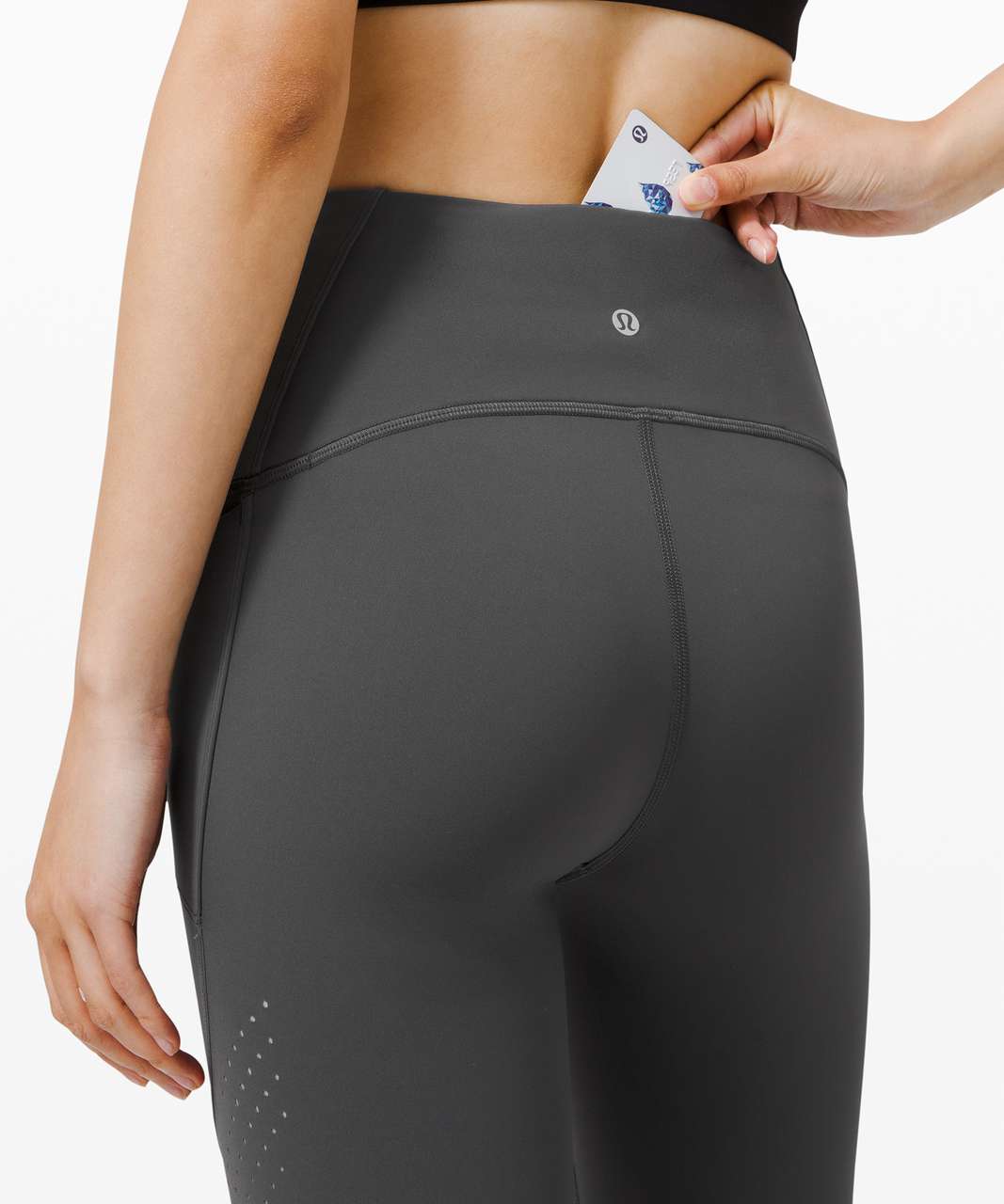 Lululemon Uncovered Strength High-Rise Crop 23 - Graphite Grey - lulu  fanatics